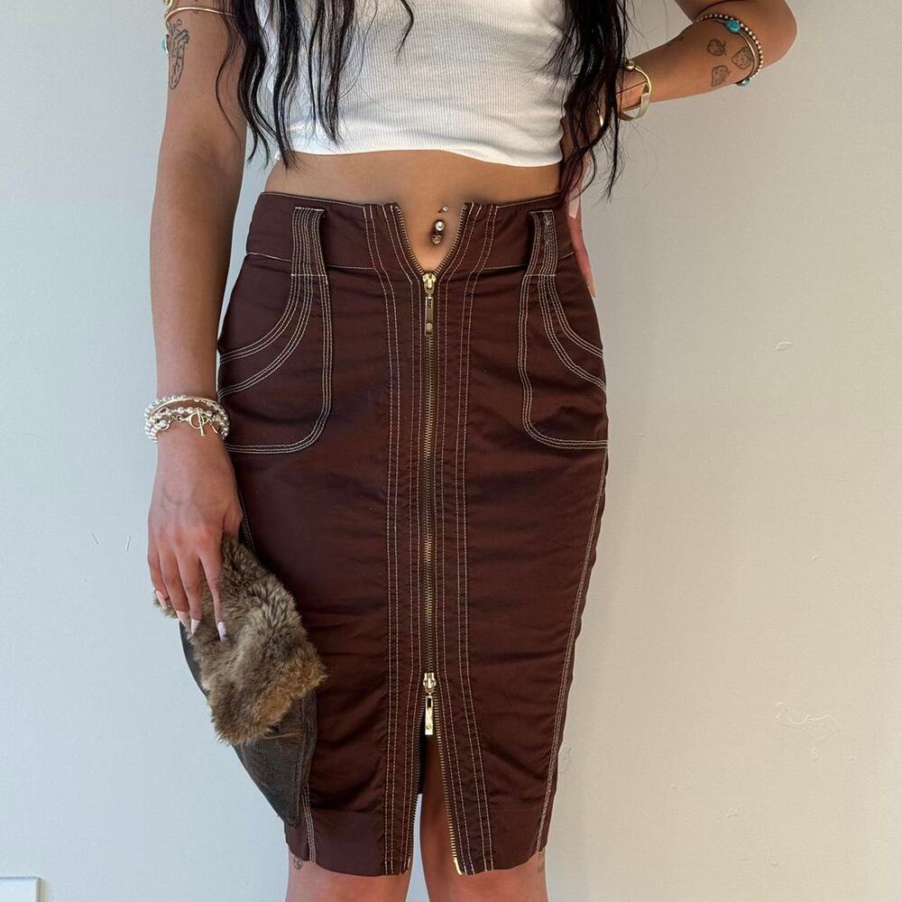 Vintage bebe pencil skirt brown